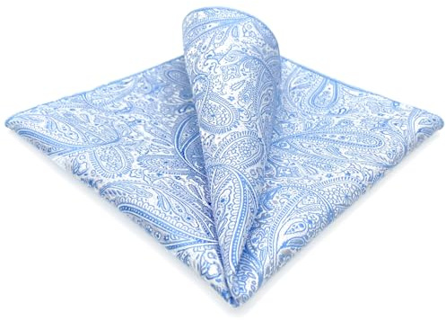 S&W SHLAX&WING Paisley Blau Herren Einstecktücher for Suit Jacket Gift