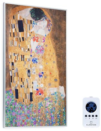Klarstein Radiateur Infrarouge Mural, Chauffage Infrarouge 600W, Panneau Chauffant Infrarouge, Télécommande, Radiateur Electrique Extra Plat, Salle de Bain, Sans CO2, Faible Conso d'Energie