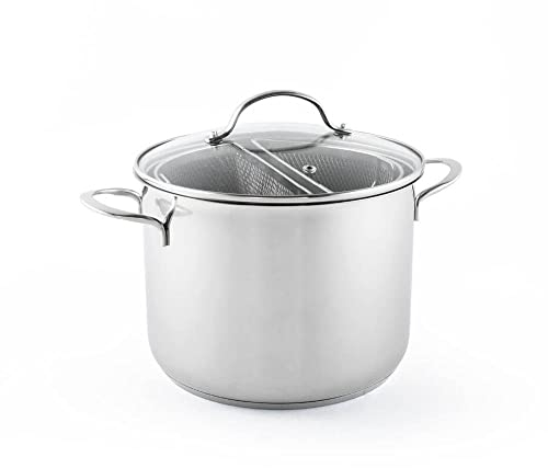 Bialetti Aeternum Spargelkocher, Edelstahl, 16 cm, 6 Liter, Silber, mit Deckel