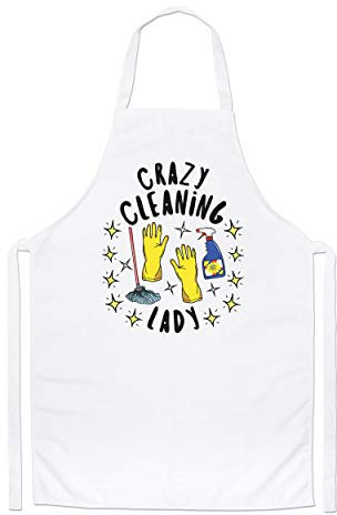 Crazy Cleaning Lady Stars Chefs Apron