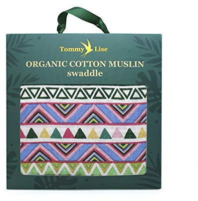 Tommy Lise Musselin Tuch Baby 120x120-100% Bio Baumwolle Bequem und Weich Musselin Decke Baby, Babydecke Musselin, Musselin Tücher Baby, Baby Musselin Decke, Musselin Babydecke - Festives Ethno