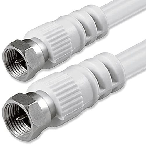 CABLEPELADO Cavo antenna satellitare | Cavo antenna SAT 75 Ohm | Connettore tipo F Maschio a Tipo F Maschio | Satellite Sat Freesat Sky Virgin BT TV HDTV DVB DVD Radio | Bianco (30 cm)