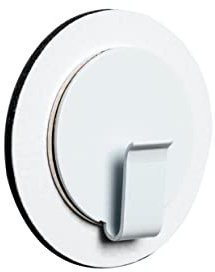 Silwy® Gancho magnético Clever White incluye almohadilla de gel de metal nano en blanco de 6,5 cm – nunca volver a taladrar o atornillar – perfecto para acampar, embarcar o en casa