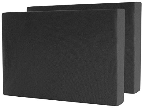 2er Set Spannbettlaken - Serie Maya Doppelpack Spannbetttuch für Matratzen bis 20cm - 90x200cm | 100x200cm, Anthrazit, 100% Baumwolle, hochwertige Verarbeitung, mit Gummizug