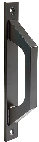 Amig - Maniglia per Porta Scorrevole | Realizzato in alluminio | Piatto Rettangolare | Porte di passaggio o scorrevoli | 198x25x40 mm | Include viti | Nero