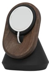 Oakywood Phone Holder Desk - Phone Stand for Desk – Handcrafted Wooden Mobile Phone Stand & Holder – Compatible with MagSafe & iPhone 12–16 Models – 10.4x8.1x13.9cm/4.1x3.2x5.5’ – Walnut