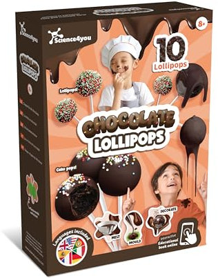 Science4you Chocolate Lollipops Maker for Kids Age 8 9 10 11+ – Chocolate Making Kit to Make your own Lollipops for Kids & Cakepops, Cake Pop Kit, Sweet Gift Box for Boys & Girls Age 8 9 10 11+