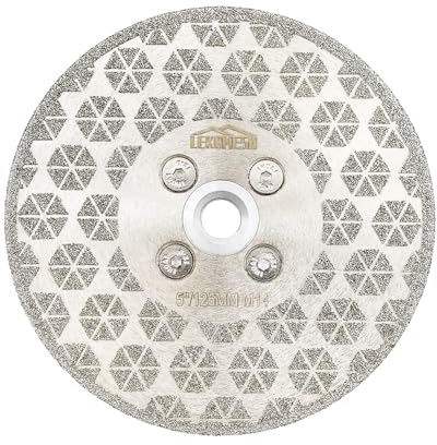 LEKOMESH Disque Diamant Carrelage 125mm - Lame de Scie Diamant Double Face Lame Diamantée à Tronçonner Granit Marbre Céramique Porcelaine Carreaux, Filetage M14