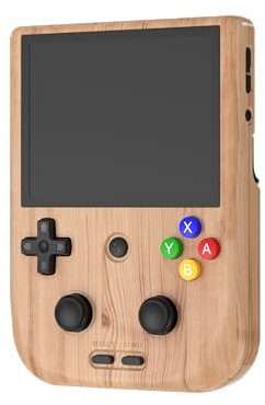 SXMA RG405V Retro Handheld Game Console Unisoc Tiger T618 Android 12 System 4.0 Inch IPS Touch Screen Support 5G WiFi Bluetooth 5.0 with 256G TF Card 3172 Games 5500mAh Battery (Wood)