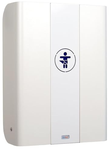 KEMMLIT Wickeltisch Pamplona Weiß/Timkid Kawaform midi- klappbar als Wandwickeltisch, Formholz, inkl. Wickelauflage (Weiß)