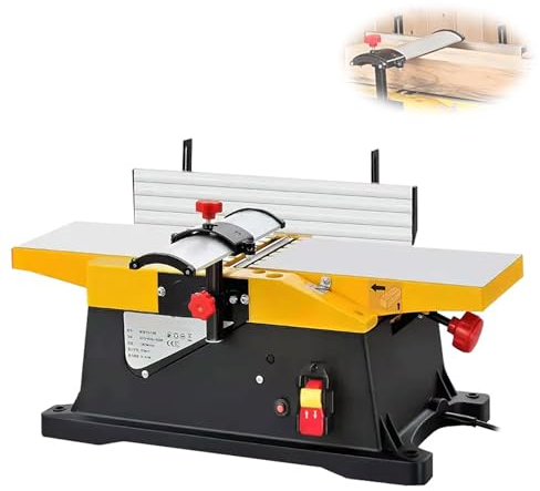 Raboteuse Électrique De Bureau De 6 Pouces, MINI Dégauchisseuse Multifonctionnelle De Paillasse De 1800 W, Raboteuse Électrique Domestique Réglable Multi-angle De 12 000 Tr/min