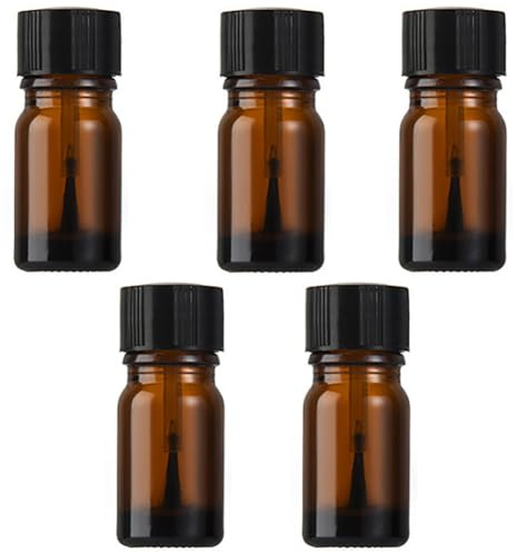 LJJCSFF 5 Pcs 5ml Empty Nail Polish Bottles With Brush Cap Refillable Nail Polish Containers Nail Art Bottle Nail Varnish Bottle