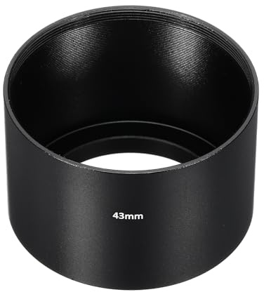 PATIKIL 43mm Gegenlichtblende, Langbrennweite, mattierte Innenfläche, antireflektierende Blende mit Reinigungstuch für Kameraobjektive, Schwarz