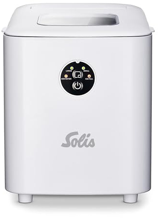 Solis Ice Cube Express Eiswürfelmaschine, 8 Eiswürfel in 8 Minuten, Ice Cube Maker mit einstellbarer Eiswürfelgröße, Selbstreinigender Eiswürfelbereiter für Küche, Büro, Party und Bar (Weiß)