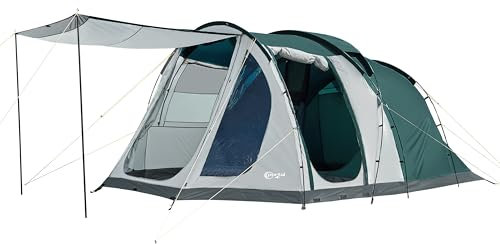 PORTAL Zelt 5 Perosonen Luxus Camping Zelt Wasserdicht 3000mm mit 2m Stehhöhe Vorzelt Bodenwanne Fenster 4-5 Mann 4Plus Tunnelzelt Familienzelt Festivalzelt für Camping Reise Trekking Garten