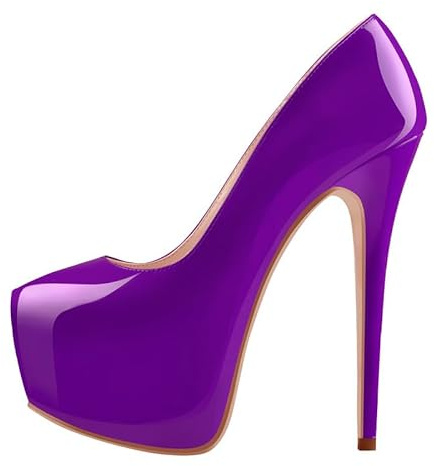 VERISSON Décolleté classiche con tacco alto slip-on da donna, Lilla, 35 EU