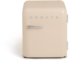 CREATE / RETRO FRIDGE 50 SILVER/Frigorífico arena maneta plata / 85W. minibar. un estante. diseño retro. 50 cm. dos repisas. capacidad de 48L. bajo consumo. 50x44x49.8 cm