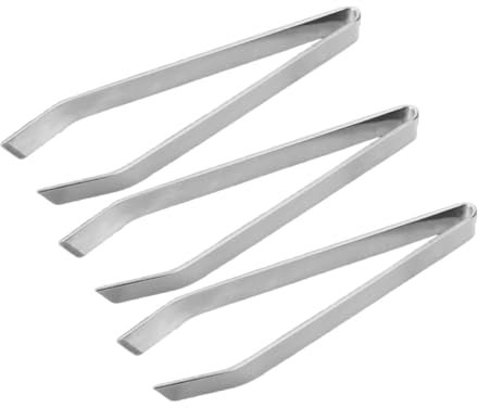 NULYLU 3pcs Fish Bone Tweezers Stainless Steel Slant Tweezer for Hair Removing Kitchen Gadgets for Restaurant Home Use