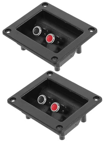 HOMSFOU 2 Pezzi Terminale Altoparlante in Acciaio Piastra Di Connessione Per Terminali Subwoofer Morsetti Di Collegamento Per Box Altoparlante Connettori Terminali Per Impianti Audio Fai d