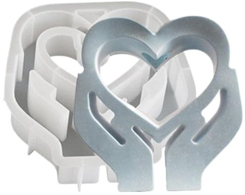 Stampo in silicone per vaso a di cuore, stampo in silicone modificato a di cuore, stampi in silicone fatti a mano, stampi in gesso riutilizzabili