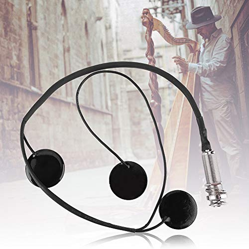 SustVita Tragbarer Bass-Preamp-Harfen-Tonabnehmer, hochwertiges, einstellbares professionelles Musikinstrumentenzubehör, schwarzer Tonabnehmer für vielseitigen Einsatz