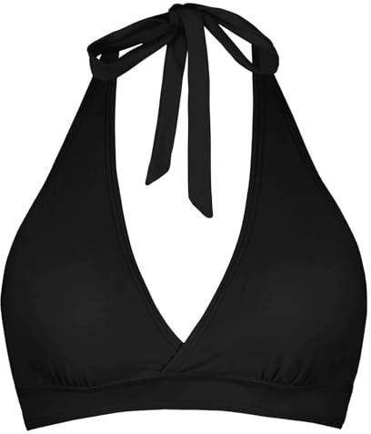 Push Up Bikini Oberteil Damen Sportlich Neckholder Bikini Top Retro Sexy Bikini mit abnehmbaren Pads, Gepolsterte Sexy Brazilian Bikini V Ausschnitt Bademoden Strand Swimsuits für Damen Padded (M)