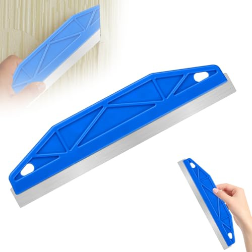 Paint Trim Guard 12 Inch, Multi-Purpose Paint Edging Tool Paint Shield Painter, Stainless Steel Straight Edge Painters Tool, Paint Cutting in Tools for Painting, Repairing Cutting Wallpaper (Blue)