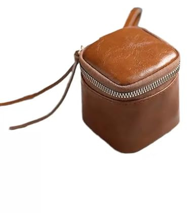 LAOYEFACAI Mini Taschenanhänger Münzgeldbörse Kopfhörertasche für Damen kreative Schlüsselanhänger Make-up-Tasche Münzgeldbörse mit Reißverschluss (Brown)