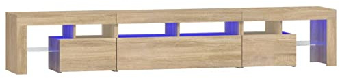 Iiaky Mobile Porta TV 230 cm con LED Mobile TV Soggiorno 230 cm Armadio per TV Armadietto e Ripiani -Rovere sonoma-230 cm
