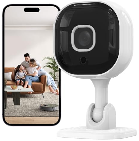 Überwachungskamera Innen, HD1080P Mini WLAN Kamera Indoor für Babyphone/Haustierkamera mit Nachtsicht & KI-Erkennung, Zwei-Wege-Kommunikation/Audio,Bewegungsalarm,TF-Karte, 2,4GHz WiFi