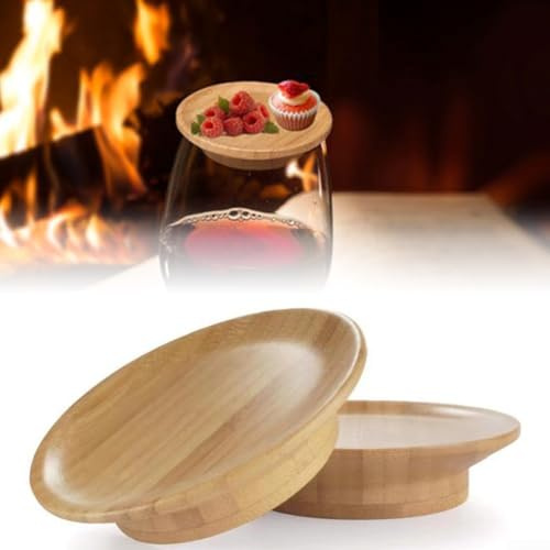 6 Pcs Wine Glass Charcuterie Tray, Wooden Appetizer Plate For Wine Glass, Snack Holder With Spill-Resistant, For Parties Casual Gatherings