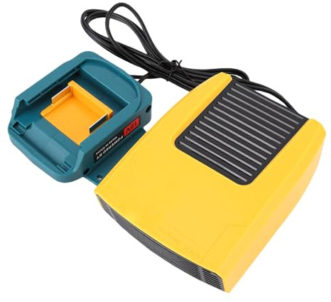Yechiry Batteriebetriebene Heizung, Leise, um 360 Grad Drehbare Autoheizung, 2-Gang-Windschutzscheiben-Defroster-Defogger, Geeignet für BL1815 BL1820 BL1530-Batterie