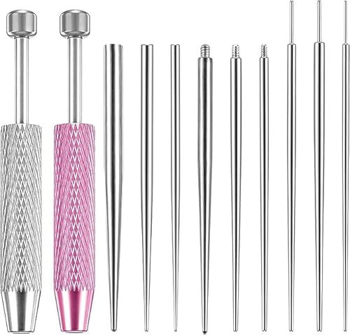 Bollgreppare piercingverktyg för byte av smycken, halkskydd, piercing, avsmalnande kulgreppverktyg, 12 g, 14 g, 16 g, 18 g, 20 g, platt baksida, örhänge, verktyg, rostfritt stål, trådlös, insättning