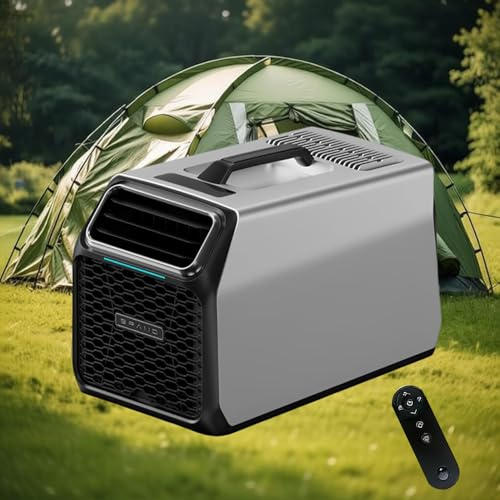 dosiwlatever Portable Tent Air Conditioner 3500 BTU, True Compressor Cooling Camping Air Conditioner for RV, Van & Truck Cab, Portable Air Conditioner Camping with Dehumidifier & Sleep Mode Gray