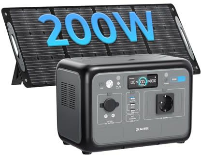 OUKITEL P800 Estación de Energía Portátil 800W con Panel 200W, Generador Solar con Batería Lifepo4 512 Wh, Generador con Salidas USB A Y C, Potencia Máxima de 1600 W, Carga Rápida, Portátil 6 Kg