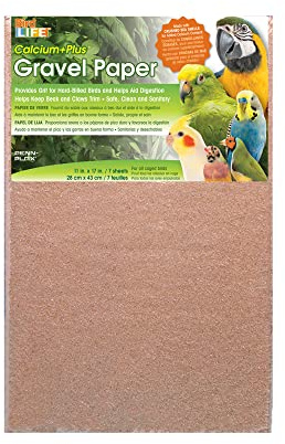 Penn-Plax 7-Pack of Gravel Paper, 11 x 17 | Great for Hard-Billed Birds | Clean, Easy and Safe for Birds | Aids in Digestion (BA639)