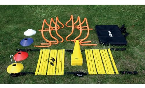 Mitre Kit de Entrenamiento de fútbol con escaleras de Agilidad, Vallas y Conos, Talla única, Multicolor