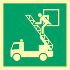 Schild Rettungsausstieg gemäß DIN 7010 langnachleuchtend Leuchtdichte: 52 mcd/m² PVC 20x20 cm (Notausgang, Notausstieg) praxisbewährt, wetterfest