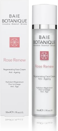 Baie Botanique Organic Face Cream & Natural Face Moisturiser – Anti-Ageing Cream for Women & Men with Rose Water, Rosehip, Vitamin C, E, Hyaluronic Acid & Botanical Collagen – Facial Moisturiser 50ml