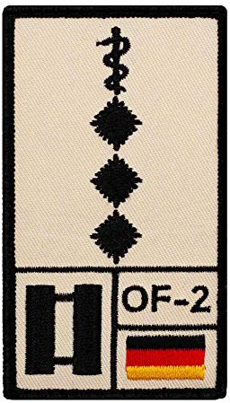 Café Viereck ® Stabsarzt Bundeswehr Rank Patch mit Dienstgrad - Gestickt mit Klett – 9,8 cm x 5,6 cm