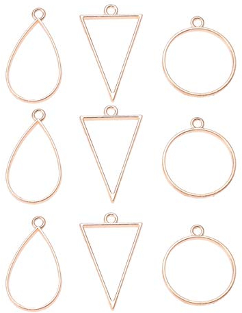 Supvox Anhänger mit offener Lünette (30 Stück) bezaubern Verschiedene geometrische Hohlrahmen-Anhänger-Rohlinge für Schmuckzubehör