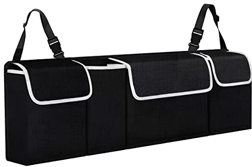 TANNESS Car Boot Seat Organiser with Adjustable Straps - Storage Accessories Organisers - Seat Back Protectors, Medium Large Interior Travel Storage, Foldable Cargo Net Car Backseat Cover Gadgets