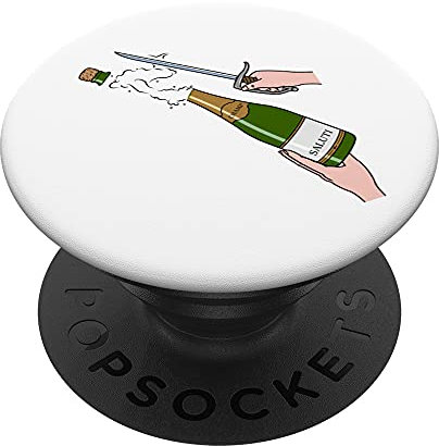 Champagne d'ouverture au sabre - Champ Saluti grand art PopSockets PopGrip Interchangeable