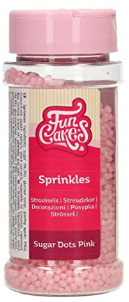 FunCakes Granulés en Sucre Rose: Sprinkles gâteau, Goût délicieux, Parfait pour la décoration de gâteaux et cupcakes, Granulés en Sucre. 80 grammes