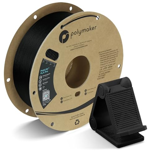 Polymaker PLA PRO Filament 1.75mm, Tough & High Rigidity Black PLA Filament 1.75mm 1kg Cardboard Spool - PolyLite PLA PRO 3D Printer Filament 1.75mm, Print with Most 3D Printers Using 3D Filament