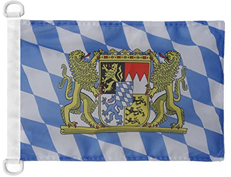 Pavillon nautique Bavière avec lion 45x30cm - Drapeau de bateau bavarois - Allemagne 30 x 45 cm - AZ FLAG