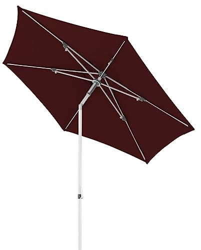Doppler AluPro Push Up 200x260 cm parasol en bordeaux I Parasol hexagonal para balcón y terraza I Fácil de abrir y cerrar I Protección UV 80 I Altura regulable