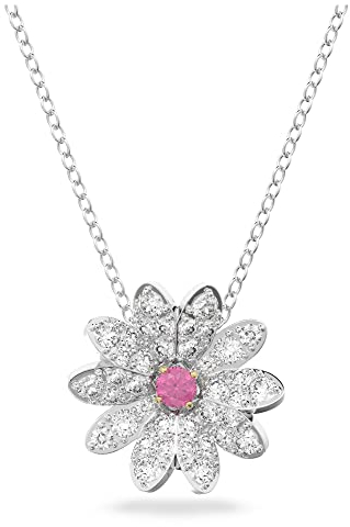 Swarovski Eternal Flower Collana Elegante, con Ciondolo a Forma di Fiore in Cristalli e Zirconia, Mix di Placcature, Rosa