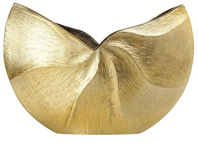 Blumenvase Aluminium Gold 26 cm Handarbeit Dekoration edel Hattusa