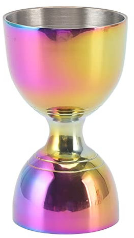 Taza medidora de doble cabeza de acero inoxidable de 30/60ml, taza medidora de vaso de chupito Jigger de cóctel, Jigger doble para restaurante, Bar, familia(vistoso)